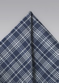 Navy Tartan Plaid Pocket Square