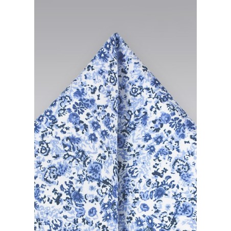 Floral Pocket Square in Light Blue