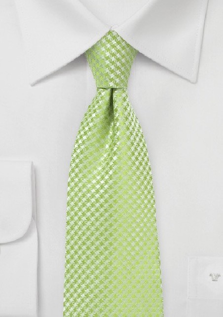 Textured Mens Tie in Green Glow
