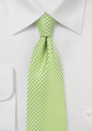Textured Mens Tie in Green Glow