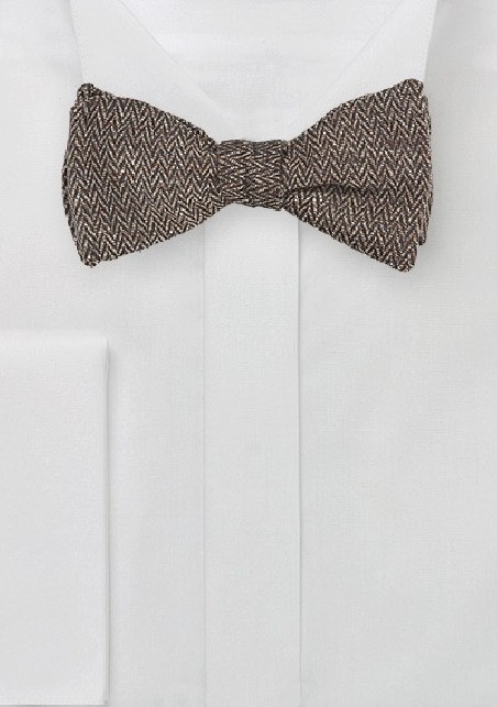 Herringbone Bow Tie in Brown
