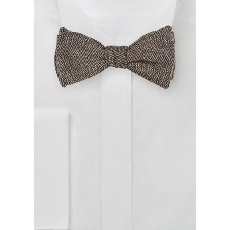 Herringbone Bow Tie in Brown