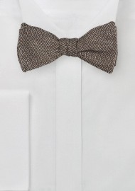 Herringbone Bow Tie in Brown