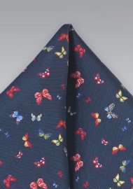 Fun Silk Pocket Square with Butterflies