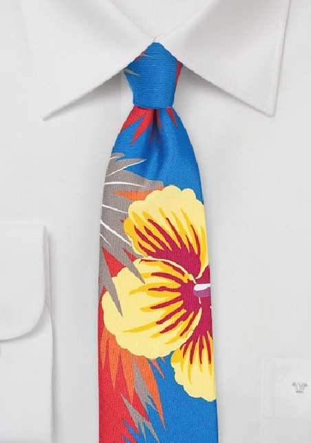 Hawaii Flower Silk Tie