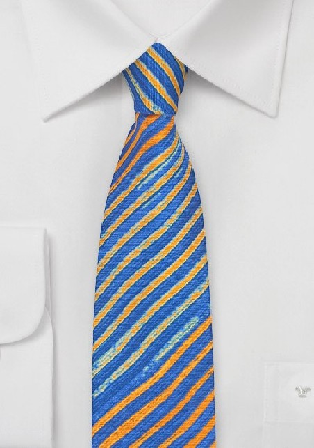 Tie Dye Stripes in Blue and Orange