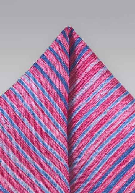 Pink and Purple Striped Pocket Square