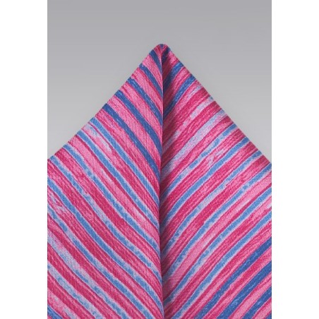 Pink and Purple Striped Pocket Square