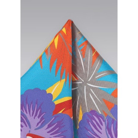 Hawaii Print Silk Pocket Square