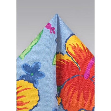 Colorful Summer Floral Pocket Square