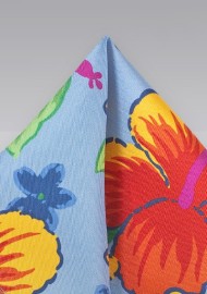 Colorful Summer Floral Pocket Square