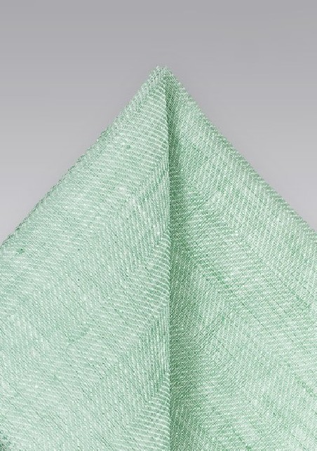 Linen Pocket Square in Vintage Green