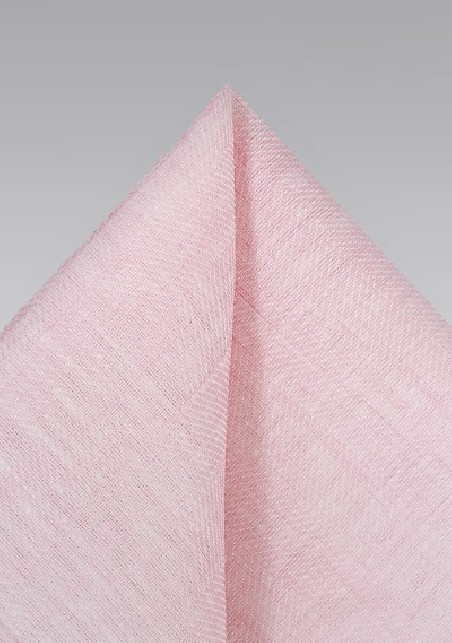 Petal Pink Linen Pocket Square