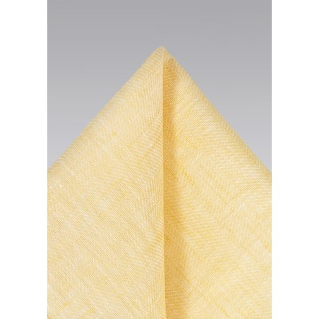 Linen Pocket Square in Yellow