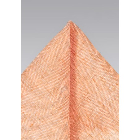 Summer Orange Linen Pocket Square