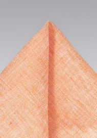 Summer Orange Linen Pocket Square