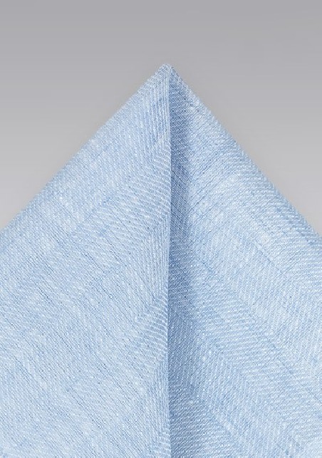 Light Blue Linen Pocket Square