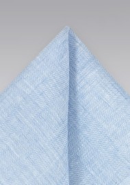 Light Blue Linen Pocket Square
