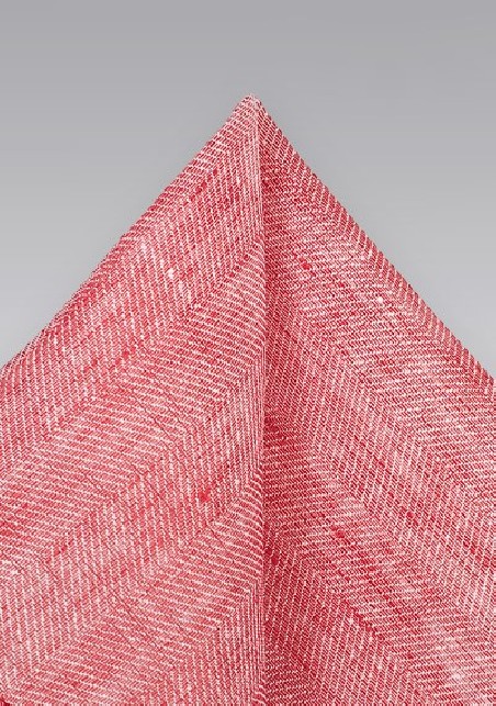 Linen Pocket Square in Red