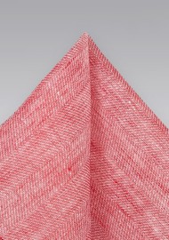Linen Pocket Square in Red