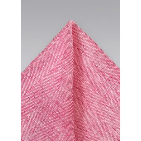 Azalea Pink Linen Pocket Square