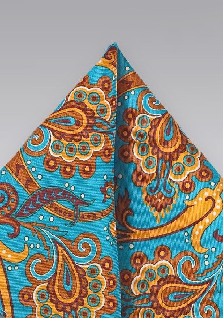 Carnaval Paisley Silk Pocket Square