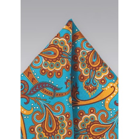 Carnaval Paisley Silk Pocket Square