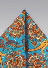 Carnaval Paisley Silk Pocket Square