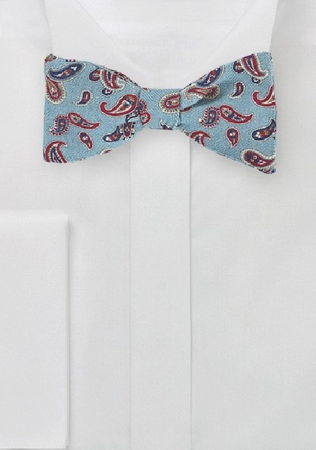 Elegant Wool Bow Tie in Light Blue