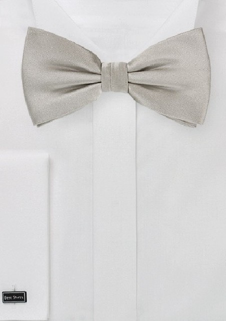 Satin Finish Silver Bow Tie