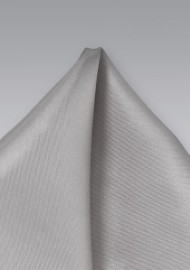 Solid Silver Gray Silk Pocket Square
