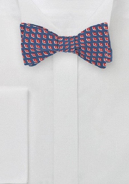 Retro Print Self Tie Bow Tie