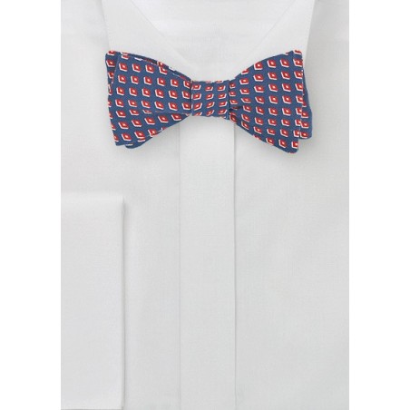 Retro Print Self Tie Bow Tie