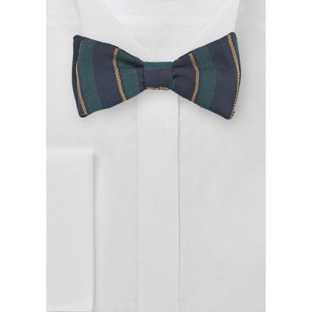 Winter Wool Bow Tie in Hunter Green and Navy