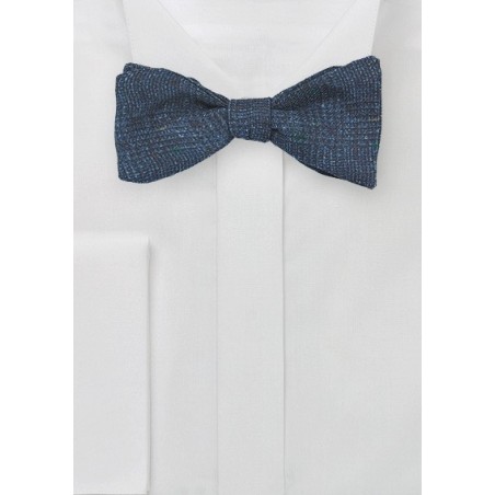 Subtle Glen Check Wool Bow Tie in Indigo