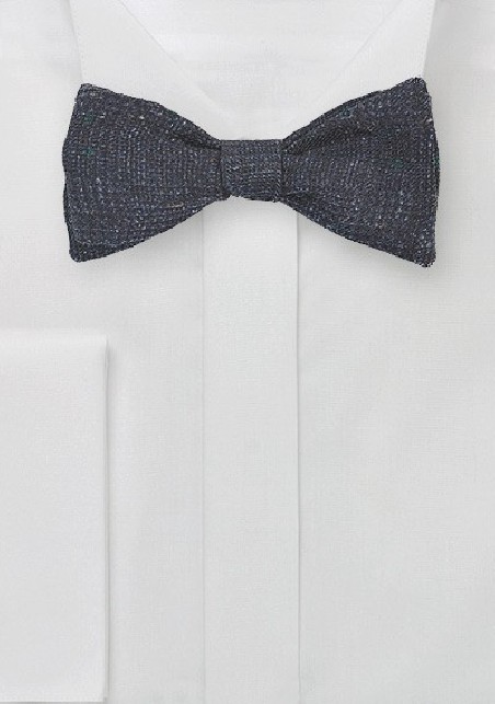 Midnight Blue Glen Check Wool Bow Tie