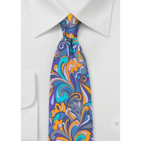 Bold Art Nouveau Print Silk Tie