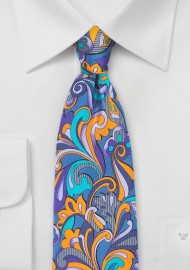Bold Art Nouveau Print Silk Tie