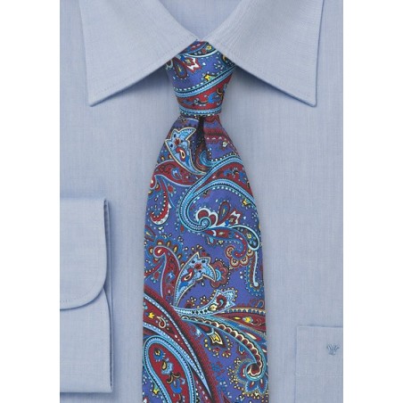 Purple and Red Paisley Designer Silk Tie