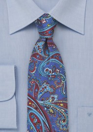 Purple and Red Paisley Designer Silk Tie