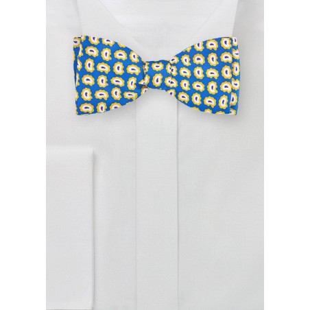 POP ART Paisley Bow Tie in Blue and Yellow
