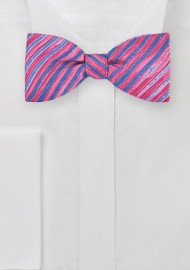 Tie Dye Bow Tie in Pink and Blue