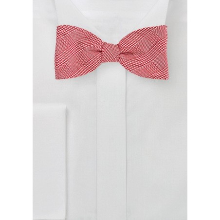 Red Glen Check Bow Tie
