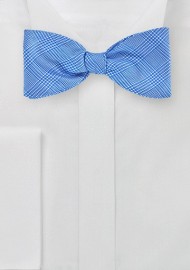 Blue and White Glen Check Bow Tie