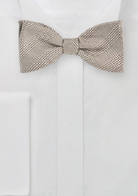 Glen Check Bow Tie in Golden Wheat