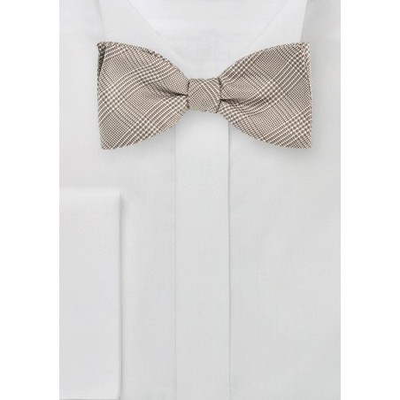 Glen Check Bow Tie in Golden Wheat