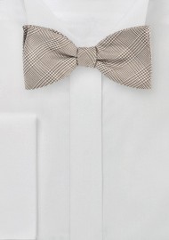 Glen Check Bow Tie in Golden Wheat