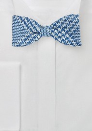Prince of Wales Check Bow Tie in Bright Blue