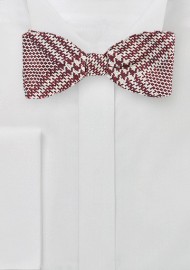 Cognac and Silver Glen Check Bow Tie