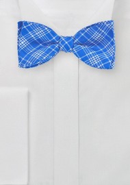 Modern Plaid Bow Tie in Horizon Blue